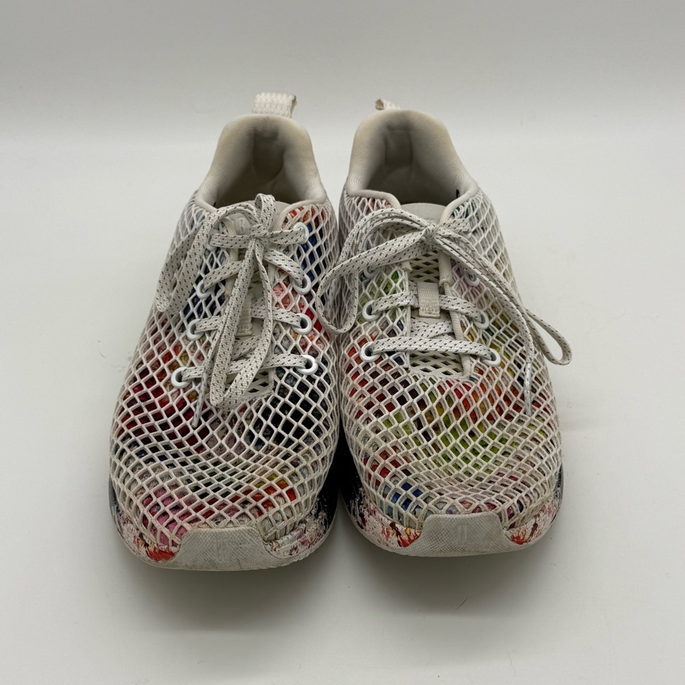 NoBull Diamond Mesh Runner Shoes Women's 9 Paint Splatter Lace Outdoor Athletic - Picture 2 of 5